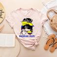 Colombia Baseball Mom Messy Bun Women's Heather T-Shirt Heather Peach
