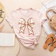 Coquette Bow Baseball Mama Baseball Mom Women Premium Women's Heather T-Shirt Heather Peach