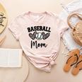 Custom Baseball Mom Number 28 Heart For Mom Women's Heather T-Shirt Heather Peach