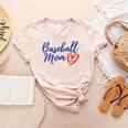 Cute Baseball Mom Heart Matching Mama Mother's Day Women's Women's Heather T-Shirt Heather Peach Cute Baseball Mom Heart Matching Mama Mother's Day Women's Women's Heather T-Shirt Heather Peach
