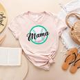 Cute Mama Script Font On Baseball Mom Women's Heather T-Shirt Heather Peach