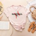 Distressed Baseball Mom Women's Heather T-Shirt Heather Peach Distressed Baseball Mom Women's Heather T-Shirt Heather Peach