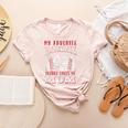 My Favorite Baseball Player Calls Me Mom Proud Baseball Mom Premium Women's Heather T-Shirt Heather Peach
