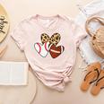 Football Baseball Heart Football Baseball Mom Women's Heather T-Shirt Heather Peach