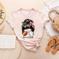 Football Mom Baseball Mom Of Both Messy Bun Mother's Day Premium Tri-Blend Women's Heather T-Shirt Heather Peach Football Mom Baseball Mom Of Both Messy Bun Mother's Day Premium Tri-Blend Women's Heather T-Shirt Heather Peach