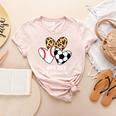 Game Day Vibes Soccer Baseball Mom Heart Women's Heather T-Shirt Heather Peach