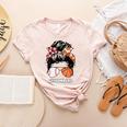 Grandma Life Basketball And Baseball Mom Funny Women's Heather T-Shirt Heather Peach