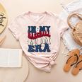 Groovy In My Baseball Mom Era Baseball Mama Mother's Day Women's Heather T-Shirt Heather Peach Groovy In My Baseball Mom Era Baseball Mama Mother's Day Women's Heather T-Shirt Heather Peach