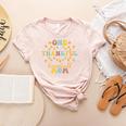 Groovy Retro One Thankful Baseball Mom Thanksgiving Fall Women's Heather T-Shirt Heather Peach Groovy Retro One Thankful Baseball Mom Thanksgiving Fall Women's Heather T-Shirt Heather Peach