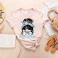 Guatemala Baseball Mom Messy Bun Women's Heather T-Shirt Heather Peach
