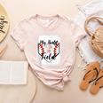My Heart Is On That Field Baseball Mom Momm Women's Heather T-Shirt Heather Peach