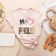 My Heart Is On That Field Mother's Day Baseball Mom Women Women's Heather T-Shirt Heather Peach