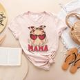 Heart Glasses Baseball Mama Baseball Mom Mother's Day Women's Heather T-Shirt Heather Peach