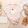 I Heart Hot Baseball Moms Women's Heather T-Shirt Heather Peach