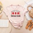 Home Plate Social Club Softball Season Baseball Mom Women's Heather T-Shirt Heather Peach