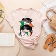 Ireland Baseball Mom Messy Bun Irish Baseball Girl Women's Heather T-Shirt Heather Peach Ireland Baseball Mom Messy Bun Irish Baseball Girl Women's Heather T-Shirt Heather Peach