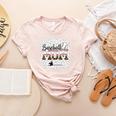 Leopard Baseball Mom Mama Mommy Bleached Women's Heather T-Shirt Heather Peach
