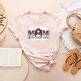 Leopard Baseball Mom Mama Mother's Day Son Daughter Boys Women's Heather T-Shirt Heather Peach