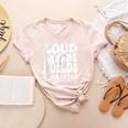 Loud Baseball Mom Builds Character Women's Heather T-Shirt Heather Peach Loud Baseball Mom Builds Character Women's Heather T-Shirt Heather Peach