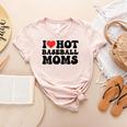 I Love Hot Baseball Moms Baseball Mom Sport Men Women Women's Heather T-Shirt Heather Peach