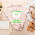 Messy Bun Baseball Mom My Stepchild Works From Home Women's Heather T-Shirt Heather Peach Messy Bun Baseball Mom My Stepchild Works From Home Women's Heather T-Shirt Heather Peach