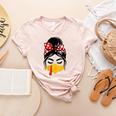 Messy Bun Baseball Mom Turkey Face Matching Thanksgiving Women's Heather T-Shirt Heather Peach Messy Bun Baseball Mom Turkey Face Matching Thanksgiving Women's Heather T-Shirt Heather Peach