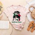 Mexico Baseball Mom Messy Bun Women's Heather T-Shirt Heather Peach