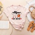 Mom Of Both Basketball Baseball Mom Women's Heather T-Shirt Heather Peach