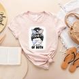 Mom Of Both Volleyball And Baseball Mom For Women Messy Bun Women's Heather T-Shirt Heather Peach Mom Of Both Volleyball And Baseball Mom For Women Messy Bun Women's Heather T-Shirt Heather Peach