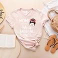 Moms Against White Baseball Pants For a Baseball Mom Women's Heather T-Shirt Heather Peach