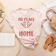 No Place Like Home Baseball Mom Kids Family Fun Women's Heather T-Shirt Heather Peach