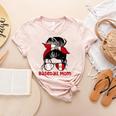 Peru Baseball Mom Messy Bun Women's Heather T-Shirt Heather Peach Peru Baseball Mom Messy Bun Women's Heather T-Shirt Heather Peach