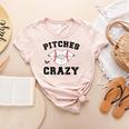 Pitches Be Crazy Baseball Moms Softball Players Hey Batter Women's Heather T-Shirt Heather Peach Pitches Be Crazy Baseball Moms Softball Players Hey Batter Women's Heather T-Shirt Heather Peach