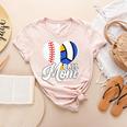 Proud Ball Mom Volleyball Baseball Mom Heart Women's Heather T-Shirt Heather Peach Proud Ball Mom Volleyball Baseball Mom Heart Women's Heather T-Shirt Heather Peach
