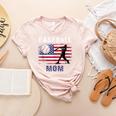 Proud Baseball MOM USA American Flag Family Game Day Women's Heather T-Shirt Heather Peach Proud Baseball MOM USA American Flag Family Game Day Women's Heather T-Shirt Heather Peach