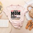 Proud Mom Of An Awesome Baseball Player Baseball Mom Women's Heather T-Shirt Heather Peach