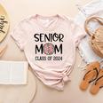 Proud Senior Baseball Mom Senior 2024 Class Leopard Game Day Raglan Baseball Tee Women's Heather T-Shirt Heather Peach