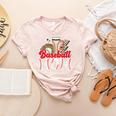 Retro Coffee Baseball Mama Mother's Day Baseball Mom Women's Heather T-Shirt Heather Peach