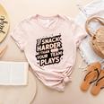 I Snack Harder Than Your Team Plays Baseball Mom Women's Heather T-Shirt Heather Peach
