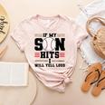 If My Son Hits I Will Yell Loud Baseball Mom Women's Heather T-Shirt Heather Peach If My Son Hits I Will Yell Loud Baseball Mom Women's Heather T-Shirt Heather Peach