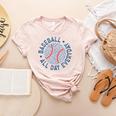 Spring 2024 Season Cute Baseball Mom All Day Everyday Women's Heather T-Shirt Heather Peach