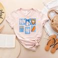 Stamps Coquette Bow Baseball Kids Youth Girls Baseball Mom Women's Heather T-Shirt Heather Peach