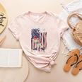 Vintage USA Flag Baseball Player Proud Baseball Mom Women's Heather T-Shirt Heather Peach Vintage USA Flag Baseball Player Proud Baseball Mom Women's Heather T-Shirt Heather Peach