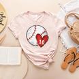 Womens Custom Baseball Mom Number 10 Heart For Mom Mommy Women's Heather T-Shirt Heather Peach Womens Custom Baseball Mom Number 10 Heart For Mom Mommy Women's Heather T-Shirt Heather Peach