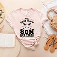 Yes This Is My Son Out There Baseball Mom Women's Heather T-Shirt Heather Peach Yes This Is My Son Out There Baseball Mom Women's Heather T-Shirt Heather Peach
