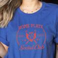 2024 Home Plate Social Club Softball Season Tee Baseball Mom Premium Women's Heather T-Shirt Heather True Royal