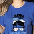 Argentina Baseball Mom Messy Bun Women's Heather T-Shirt Heather True Royal