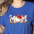 Ball Mom Bow Tie Baseball Mom Women's Heather T-Shirt Heather True Royal