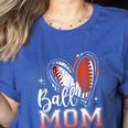 Ball Mom Football Baseball Mom Women's Heather T-Shirt Heather True Royal