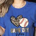 Baseball Game Day Vibes Baseball Mom Mama Leopard Cute Women's Heather T-Shirt Heather True Royal